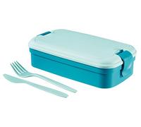 Curver 00768-B36-00 - Contenitore per Il Pranzo con Posate, in plastica, 23,5 x 13,5 x 6,3 cm, Colore: Blu