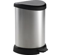 Curver Pattumiera a Pedale Deco Forma a D 15 L Argento