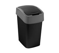 Curver 02170-Y09-00 Flip Bin, Cestino 10 L, Plastica, Nero/Grigio, 19x24x35cm