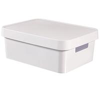 Curver 04752-N 23-00 Infinity-Scatola porta oggetti con coperchio in plastica, colore: bianco, dimensioni: 27 x 36,3 x 13,8 cm, 11 L