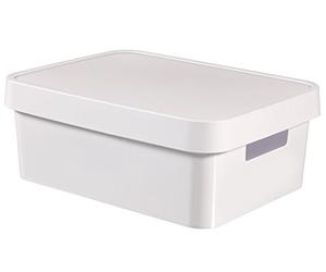 Curver 04752-N 23-00 Infinity-Scatola porta oggetti con coperchio in plastica, colore: bianco, dimensioni: 27 x 36,3 x 13,8 cm, 11 L
