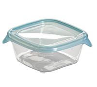 Curver 180507 Fresh'N Go - Scatola ermetica per la conservazione di Alimenti, in Polipropilene, di Forma Quadrata, Colore: Trasparente/Blu, Polipropilene, Trasparente/Blu, 0,25L
