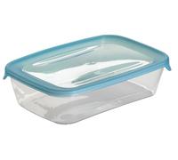 Curver 180690 Fresh'N Go-Contenitore ermetico per Alimenti, Rettangolare, in Polipropilene Trasparente/Blu, Polipropilene, Trasparente/Blu, 1L