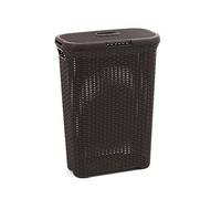 Curver 193009 - Cesta per Biancheria in Finto Rattan, 40 Litri, in Polipropilene, 44,7 x 26,5 x 61,5 cm