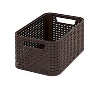 Curver 205824 Style - Cesto per sistemazione, Effetto Rattan, Misura S, Polipropilene di seconda Generazione