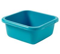 CURVER Bacino quadrato da 10 litri - Grande ciotola in plastica per la casa e la cucina - Adatto per pediluvi e pedicure - Cestino per il bucato e impilabile - Per il bucato, lavare le verdure - Turchese