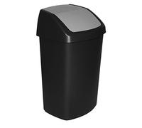 Curver 229390 Swing pattumiera in plastica Nero/Grigio 40,6 x 66,8 x 34 cm, 50 l