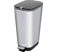 Curver 237241 CHIC BIN STYLE Abfallbehälter L [45L], silber Bidone della spazz