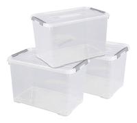 Curver Telefono cellulare + set di scatole portaoggetti, plastica, trasparente, 3 x 65 l, 3 pezzi