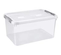 Allibert "Handy Plus Scatola portaoggetti con Coperchio, Trasparente/Argento, 50 Litri