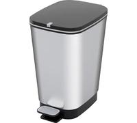 Curver 272236 CHIC BIN STYLE Abfallbehälter M [25L], silber Bidone della spazz