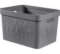 CURVER | Bandeja Infinity 17L, gris antracita, 35,5 x 26,2 x 21,9 cm, plástico reciclado