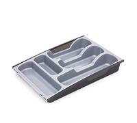 Curver - Cassetto portaposate con ripiano Scorrevole,Colore: Nero/Grigio