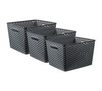 CURVER CESTA STILE 3 x 18L GRANDE ANTRACITE, Resina, plastica