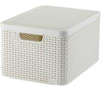 CURVER Cestino Portaoggetti Cestino con Coperchio Scaffale STYLE L Crema 33x4...