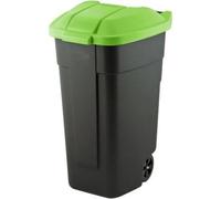 CURVER Cestino rifiuti nero 110L coperchio verde 214125