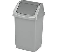 Curver Click-It Contenitore di rifiuti multiuso in argento in plastica (50 L)