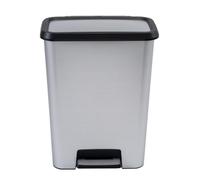 Curver Compatta Pattumiera con Pedale, Capacità 50 L, Colore Inox