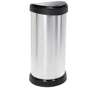 CURVER Deco Bin - Pattumiera in plastica, 40 l, Colore: Argento