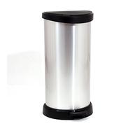 Curver Deco Bin D-Shape A Pedale, 40 L, Metallo, 30.9 x 34.9 x 69.7 cm