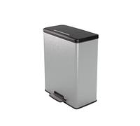 CURVER DECO BIN - Pattumiera in plastica, 65 l, colore: Argento metallizzato