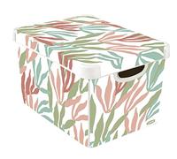 Curver | Deco Stoccolma l 22 l - Decor Modern Leaves, Bianco, 39,5 x 29,5 x 24 cm