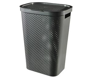Curver Hamper Infinity Recycled Baúl para la Colada, Gris Oscuro, 59