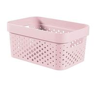 Curver Infinity 4,5 L Riciclato, Cestino portaoggetti Multiuso, impilabile e imbochable - 26 x 17,5 x 12,3 cm, Colore: Rosa