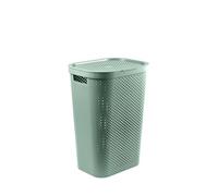 CURVER Infinity - Cassettiera per biancheria da letto, 60 l, con coperchio e ventilazione, manici ergonomici per bagno o lavanderia, 70% riciclata, 43,7 x 35,1 x 60,2 cm, colore: verde