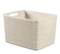 CURVER Juliet Cesta Jute 100% plástico Reciclado Rectangular, Blanco Roto, L: 20 L