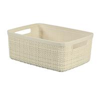 Curver Juliet Cesta Jute 100% plástico Reciclado Rectangular, Blanco Roto, S: 5 L