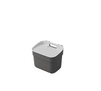Curver Pattumiera Ready To Collect 5 L, Supporto a parete, 100% riciclato, Grigio scuro