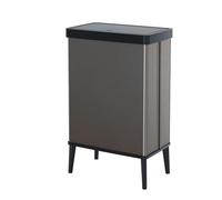 Curver Keter Verto, Pattumiera Raccolta Differenzata, Coperchio a Pressione, Doppio Scomparto, Design Elegante, Riciclabile, Ideale per Bagno, Soggiorno o Ufficio, Capacità 54 Litri, Grigio Perlato