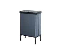 Curver Keter Verto, Pattumiera Raccolta Differenzata, Coperchio a Pressione, Doppio Scomparto Design Elegante, Riciclabile, Ideale per Bagno, Soggiorno o Ufficio, Capacità 54 Litri, Blu Perlato