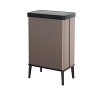 Curver Keter Verto, Pattumiera Raccolta Differenzata, Coperchio a Pressione, Doppio Scomparto, Design Elegante, Riciclabile, Ideale per Bagno, Soggiorno o Ufficio, Capacità 54 Litri, Rosa Perlato
