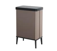 Curver Keter Verto, Pattumiera Raccolta Differenzata, Coperchio a Pressione, Doppio Scomparto, Design Elegante, Riciclabile, Ideale per Bagno, Soggiorno o Ufficio, Capacità 54 Litri, Rosa Perlato