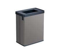 Curver Keter Verto, Pattumiera Raccolta Differenzata, Doppio Scomparto, Design Elegante, Riciclabile, Ideale per Bagno, Soggiorno o Ufficio, Capacità 54 Litri, Grigio Perlato