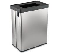 Curver Keter Verto, Pattumiera Raccolta Differenzata, Doppio Scomparto, Design Elegante, Riciclabile, Ideale per Bagno, Soggiorno o Ufficio, Capacità 54 Litri, Argento Perla