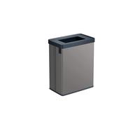 Curver Keter Verto, Pattumiera Raccolta Differenzata, Doppio Scomparto, Design Elegante, Riciclabile, Ideale per Bagno, Soggiorno o Ufficio, Capacità 54 Litri, Grigio Perlato