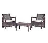 Curver M283871 - Set in Resina Effetto Rattan, Tarifa, da Balcone, Colore: Marrone