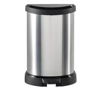 Curver Pattumiera a Pedale Deco Forma a D 15 L Argento