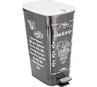 Kis Pattumiera Da Cucina A Pedale Kis 50l Chic Menu A Motivi Neri S_0294_AUC8013