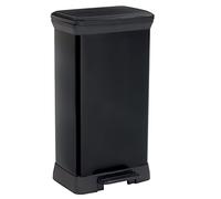 Curver | Pattumiera Decobin 50 l Rect Carbonio, Nero, 80% materiale riciclato, 39 x 29 x 72 cm(versione precedente)