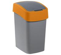 Curver - Pattumiera Flip Bin, 25 l, color argento e arancione