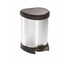 CURVER Pattumiera metallizzata 5 l nero/argento metallizzato