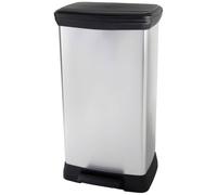 Curver Pattumiera a pedale Deco Bin Duo Rettangolare 46 l (23+23l) Argento