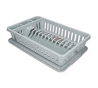 CURVER, Piccolo scolapiatti in plastica, con vassoio, grigio, 26 cm