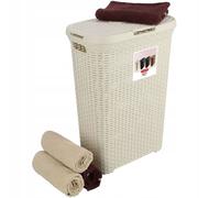 Portabiancheria Cesto Vimini Finto Rattan 40l 60l Diversi Colori