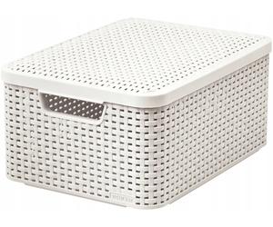 Curver Rattan Stile Cestino Coperchio Crema M