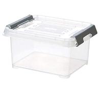 CURVER - Scatola Handy Plus 2L + Clips Grigio con Coperchio, Trasparente